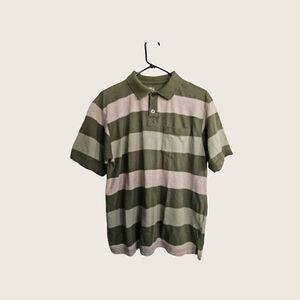 Red Head Brand Co. Striped Polo Shirt Green Mens Size M